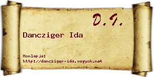 Dancziger Ida névjegykártya