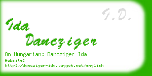 ida dancziger business card